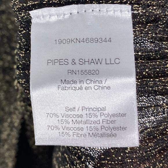 NWOT VERONICA BEARD Sweater XL Black Gold-Metallic Mock-Neck Flared-Cuff”Lilia” - Picture 9 of 12